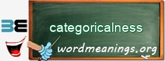 WordMeaning blackboard for categoricalness